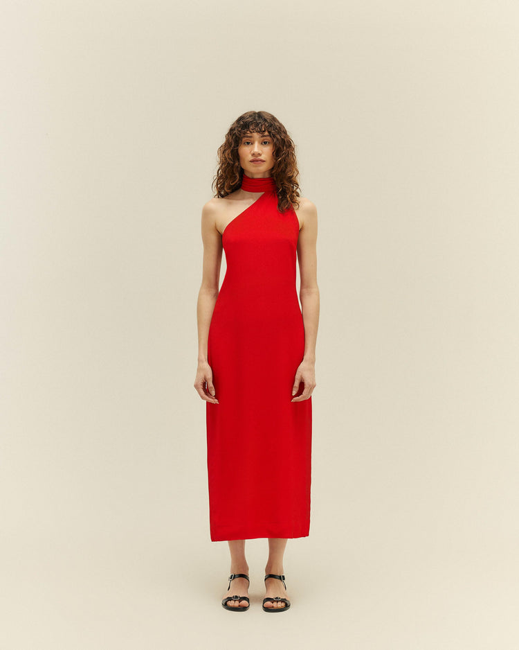 ANGELINA DRESS RED SHIFT