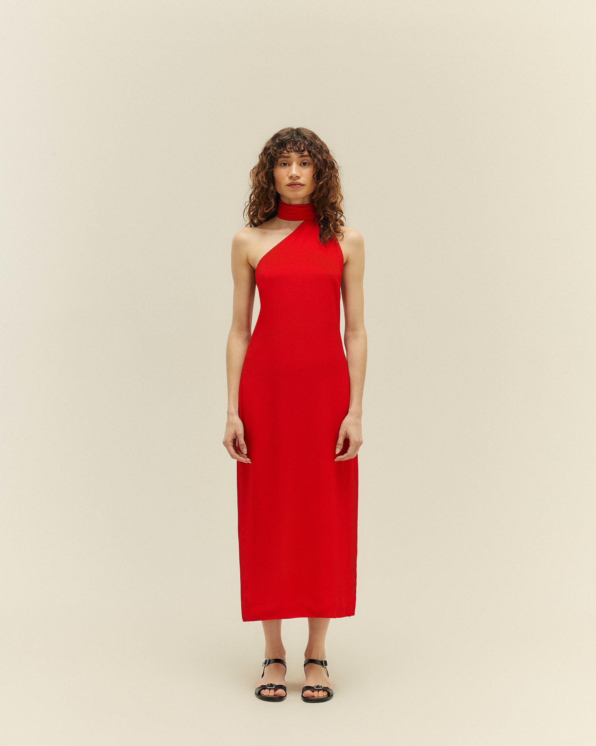ANGELINA DRESS RED SHIFT