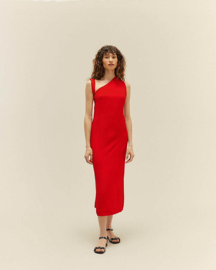 ANGELINA DRESS RED SHIFT