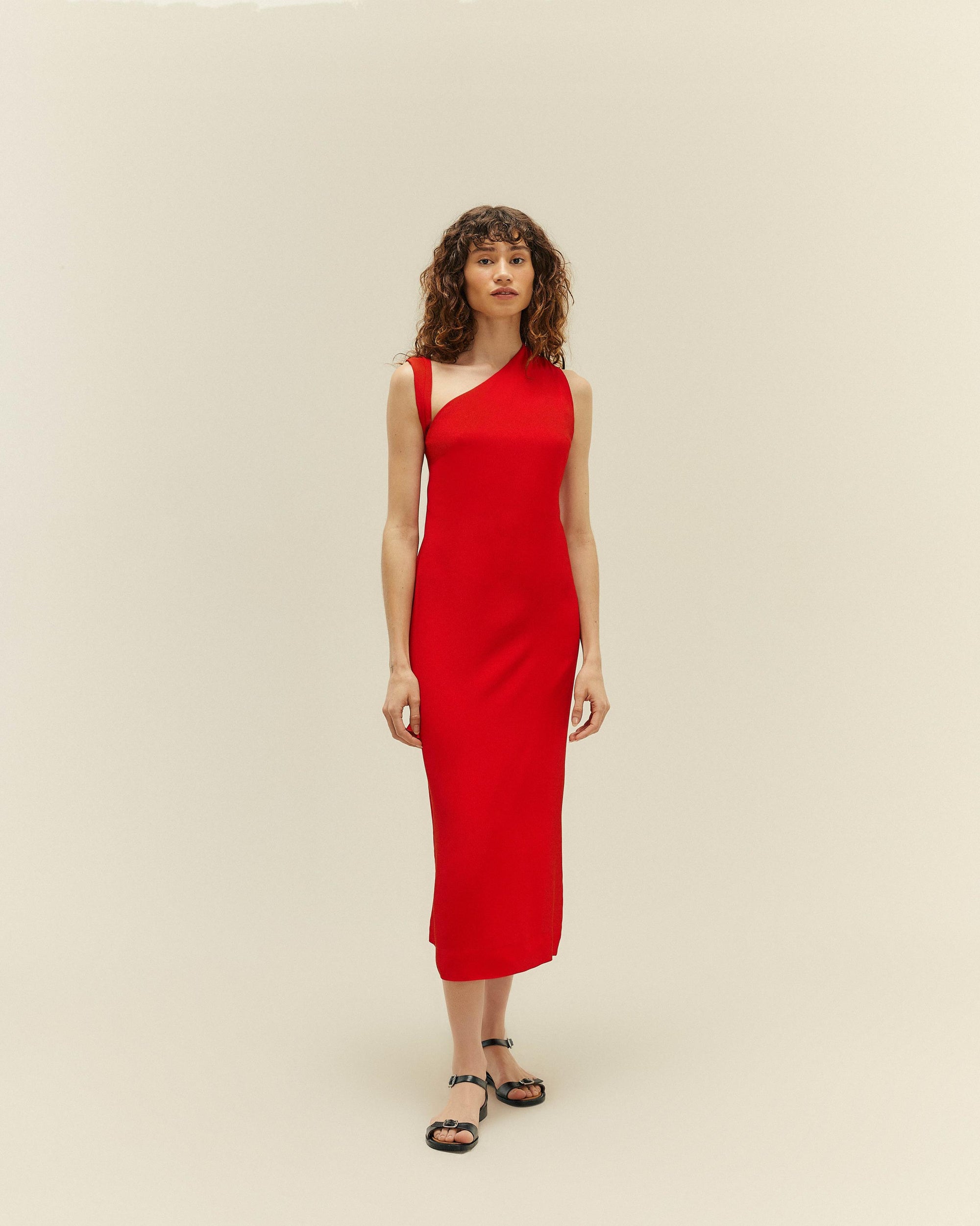 ANGELINA DRESS RED SHIFT