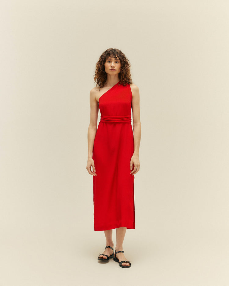 ANGELINA DRESS RED SHIFT