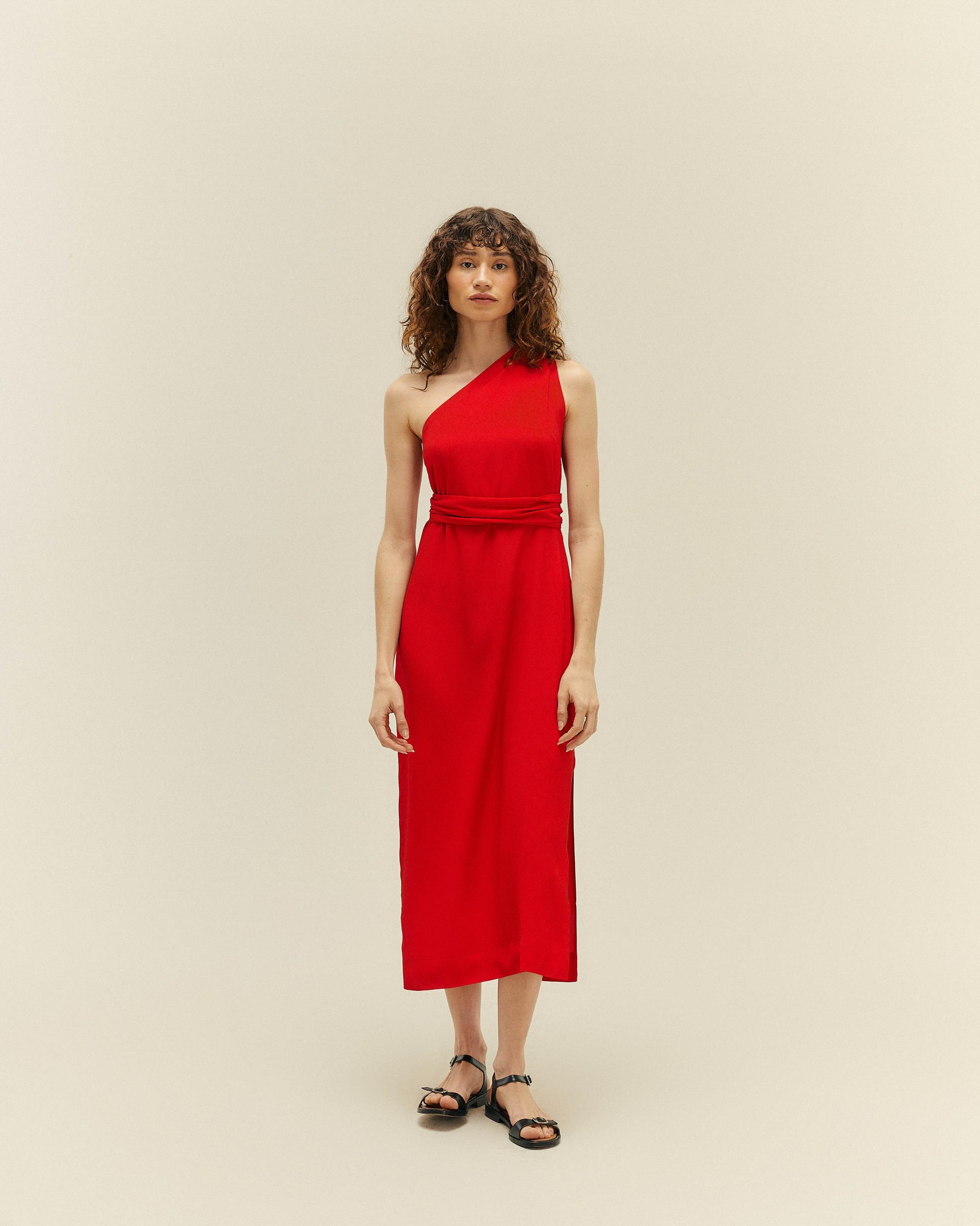 ANGELINA DRESS RED SHIFT