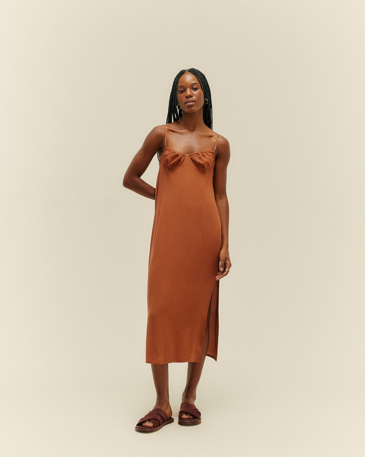 ROBE TAISSA MARRON CLAIR