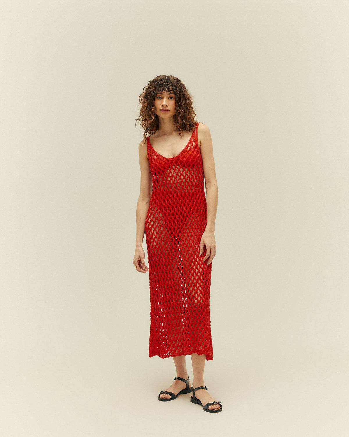 ROBE MOANA EN MAILLE ROUGE
