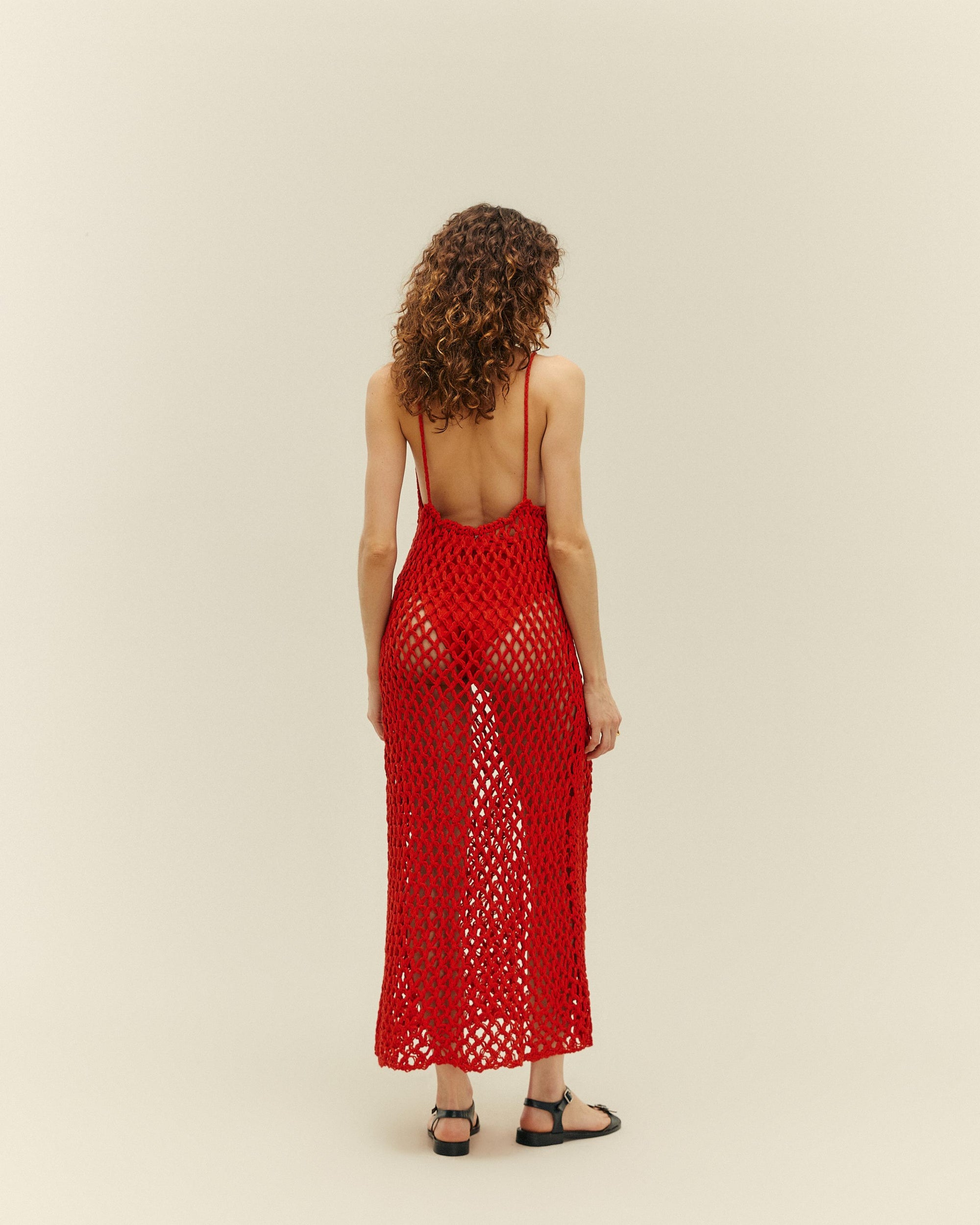 ROBE MOANA EN MAILLE ROUGE