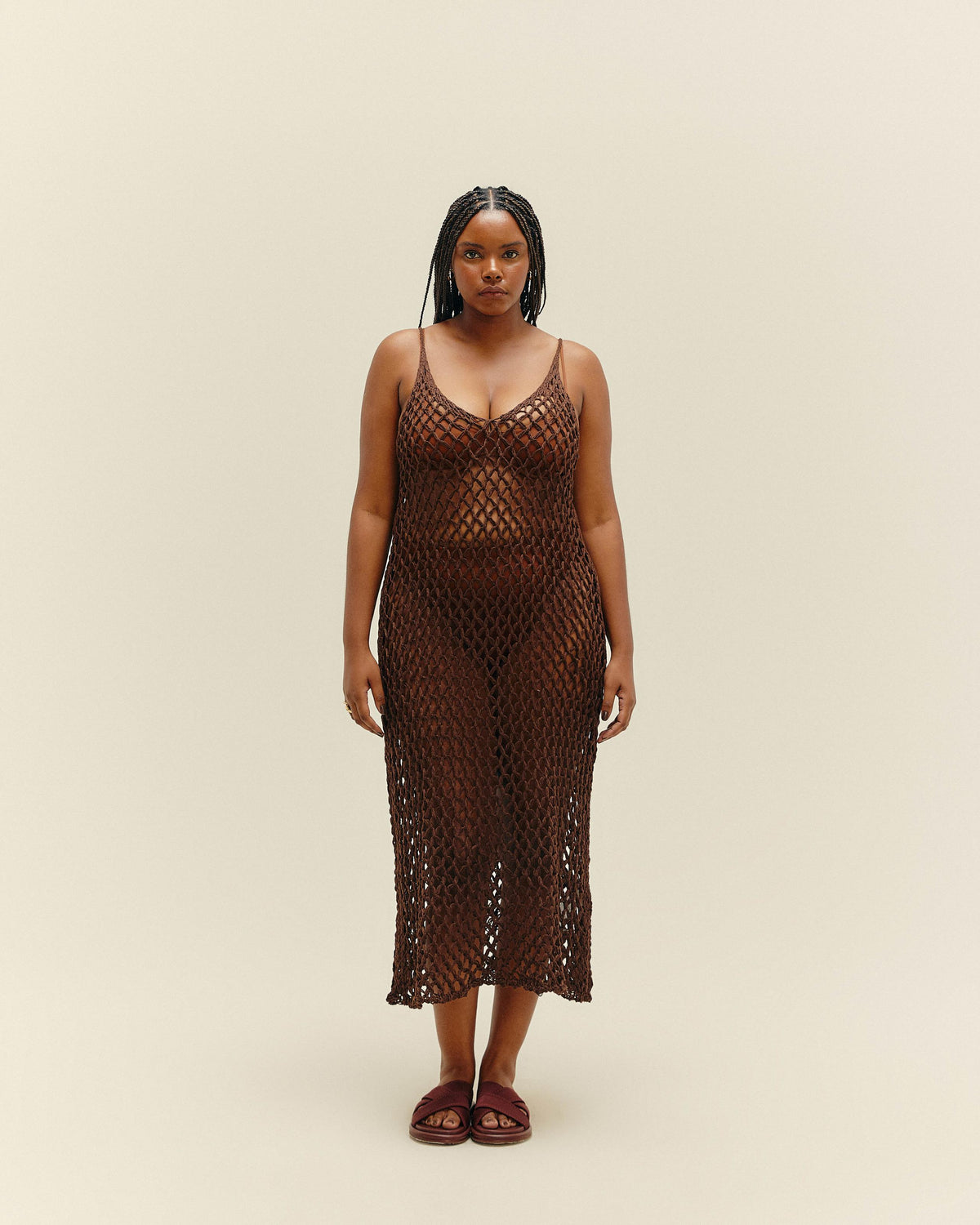 ROBE MOANA EN MAILLE BRAUNA MARRON