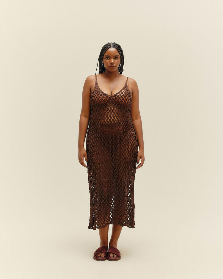 ROBE MOANA EN MAILLE BRAUNA MARRON