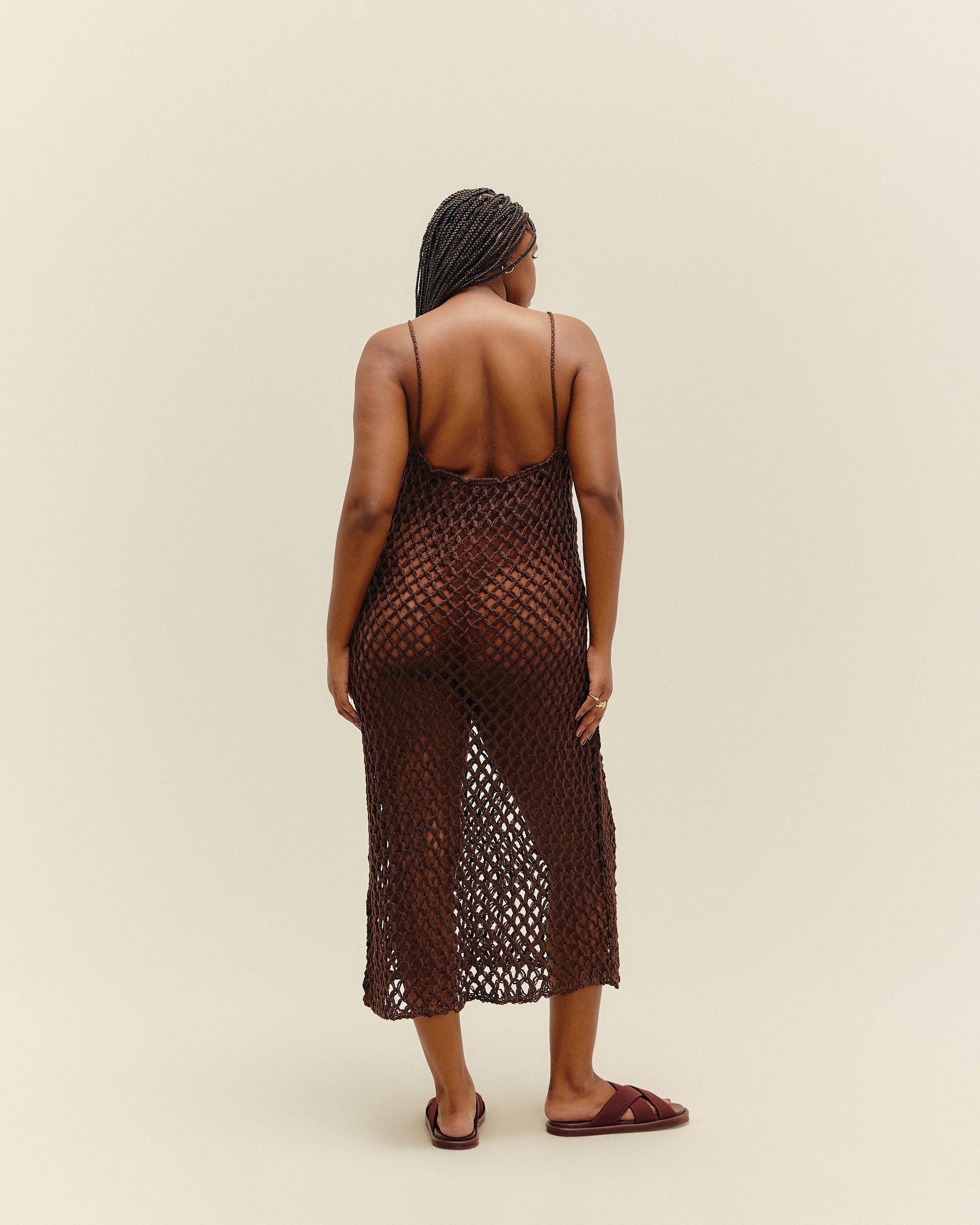 ROBE MOANA EN MAILLE BRAUNA MARRON