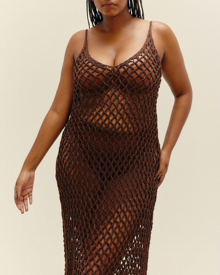 ROBE MOANA EN MAILLE BRAUNA MARRON