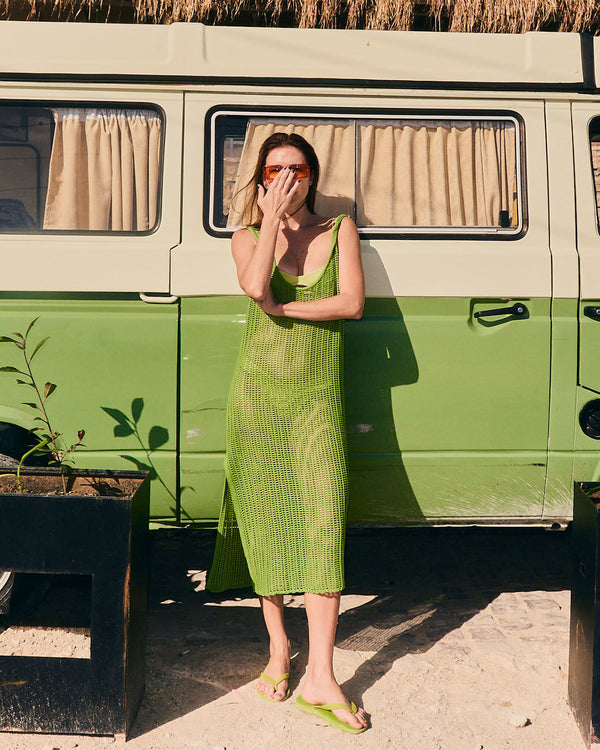 KNIT BETH DRESS PALM GREEN
