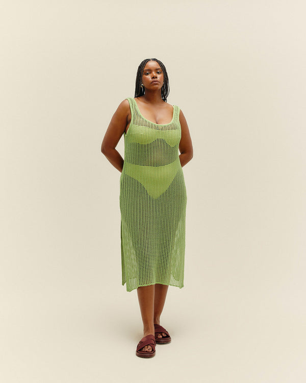 KNIT BETH DRESS PALM GREEN