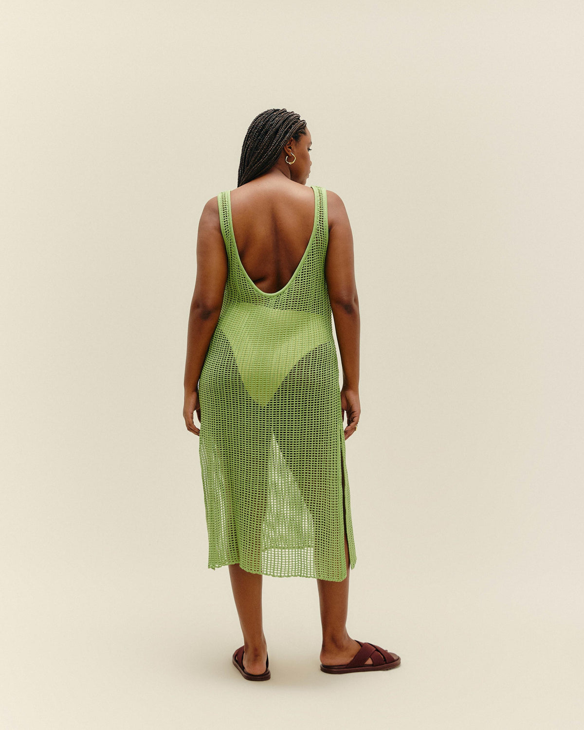 KNIT BETH DRESS PALM GREEN