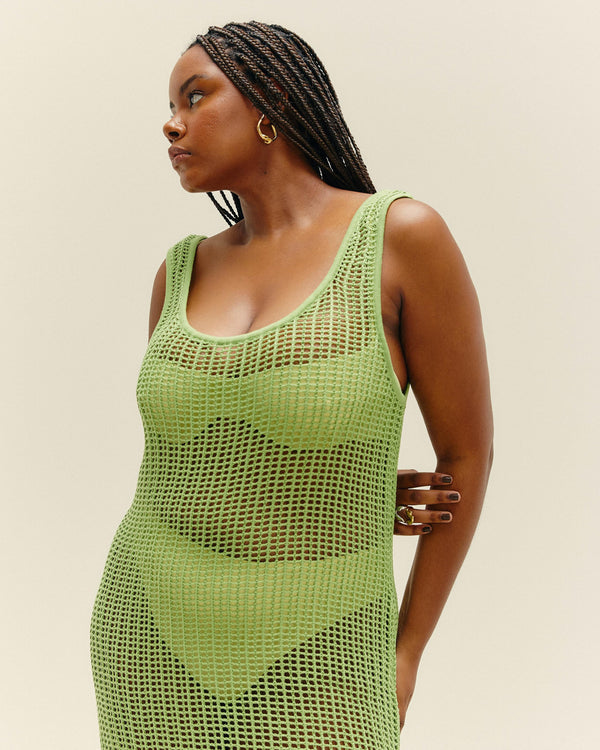 KNIT BETH DRESS PALM GREEN