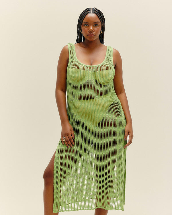 KNIT BETH DRESS PALM GREEN