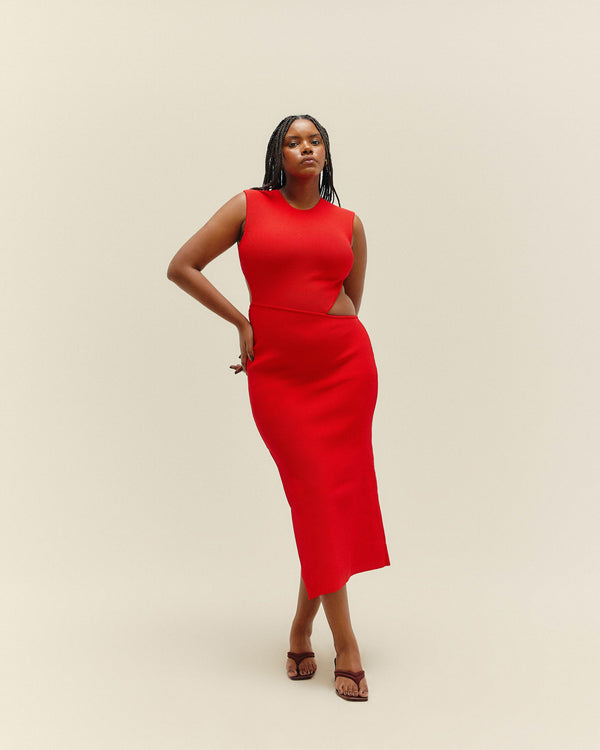 FELIPA KNIT DRESS - RED SHIFT