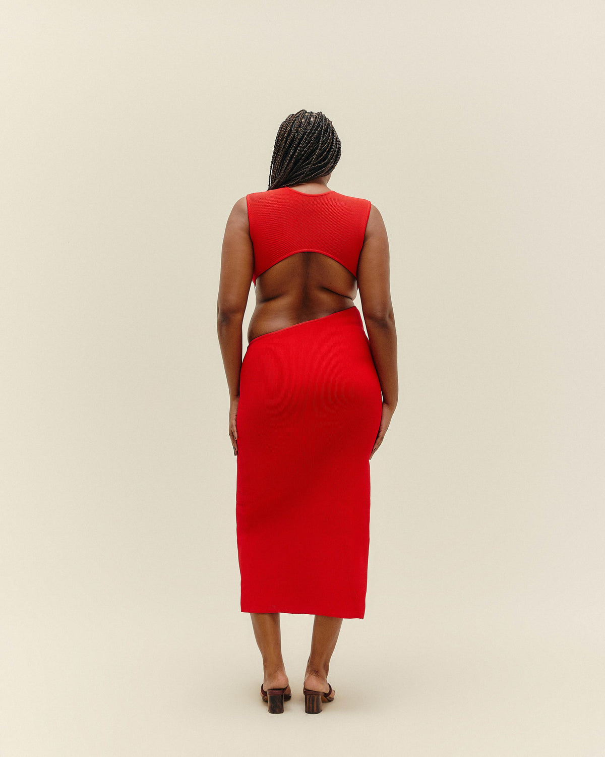Robe FELIPA en maille rouge
