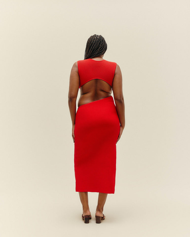 Robe FELIPA en maille rouge