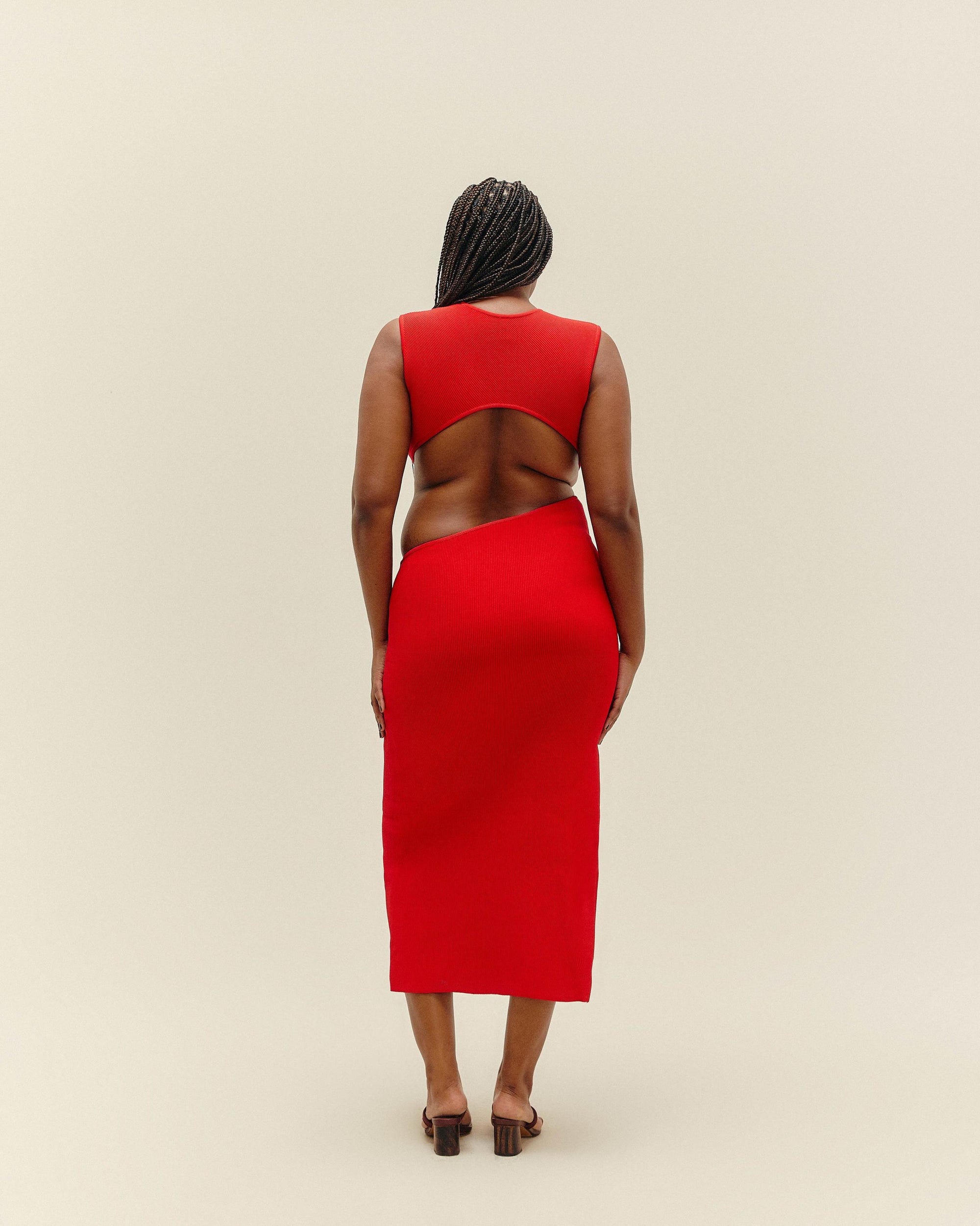 Robe FELIPA en maille rouge