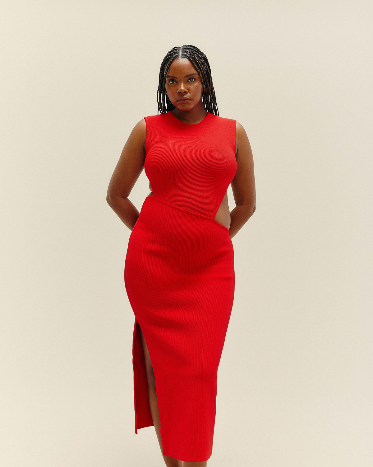 Robe FELIPA en maille rouge