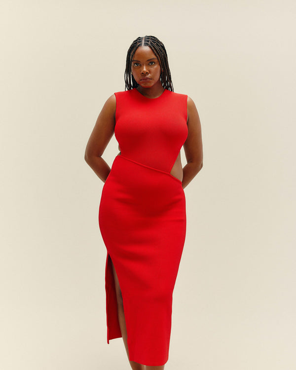 FELIPA KNIT DRESS - RED SHIFT