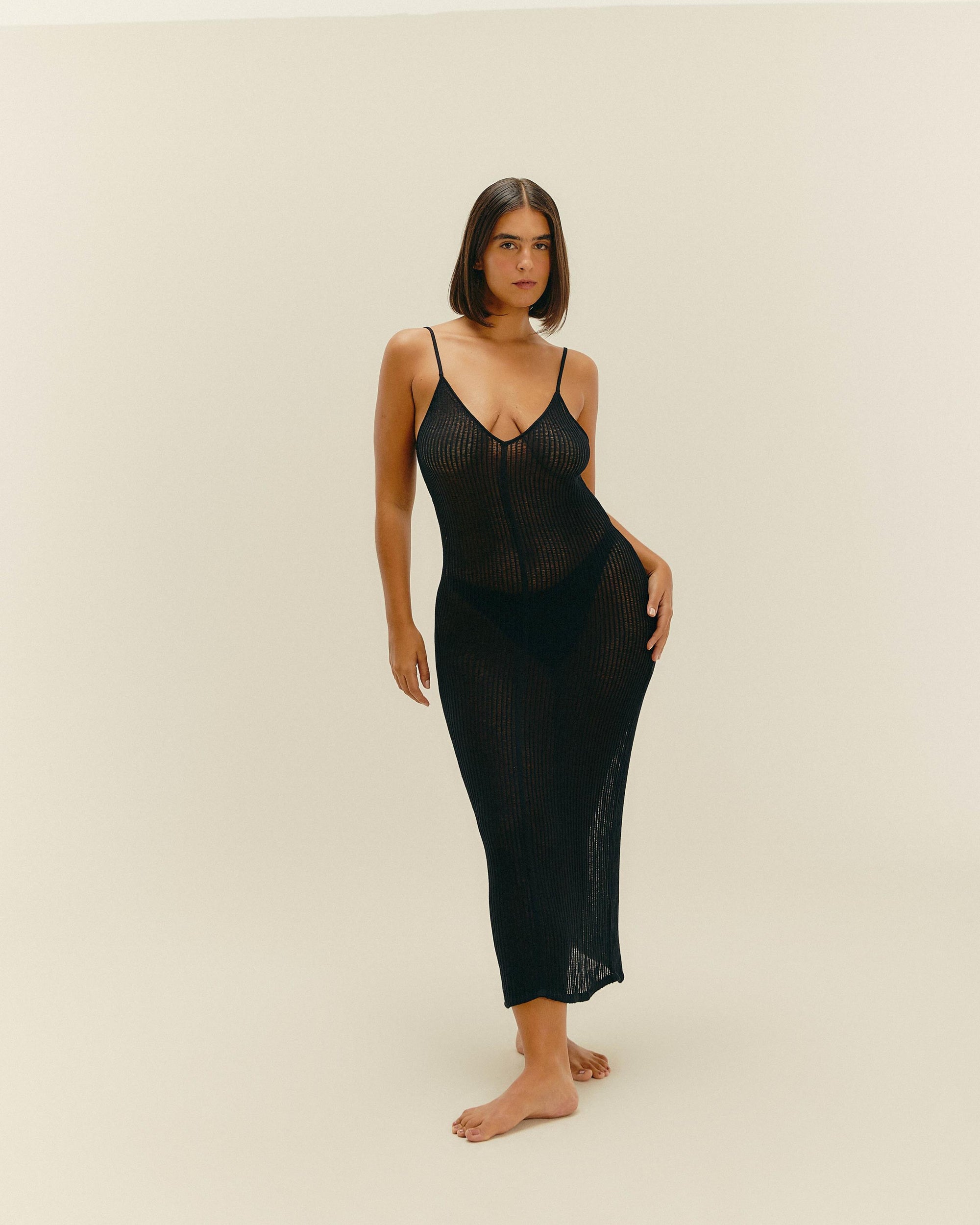 Vestido de punto Luana negro
