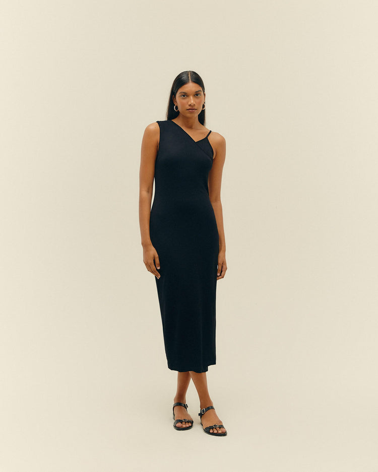 LORENA KNIT DRESS - BLACK