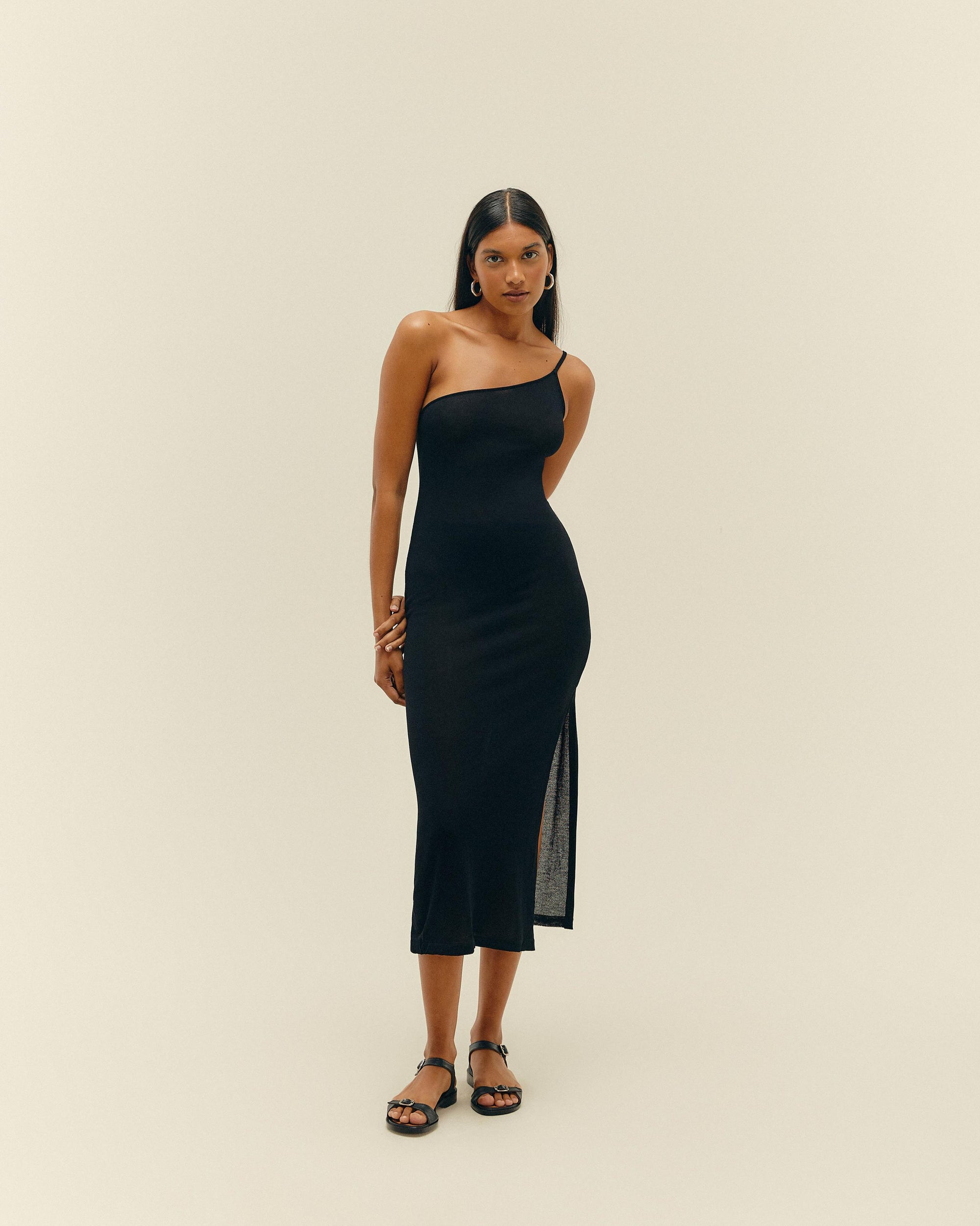 LORENA KNIT DRESS - BLACK