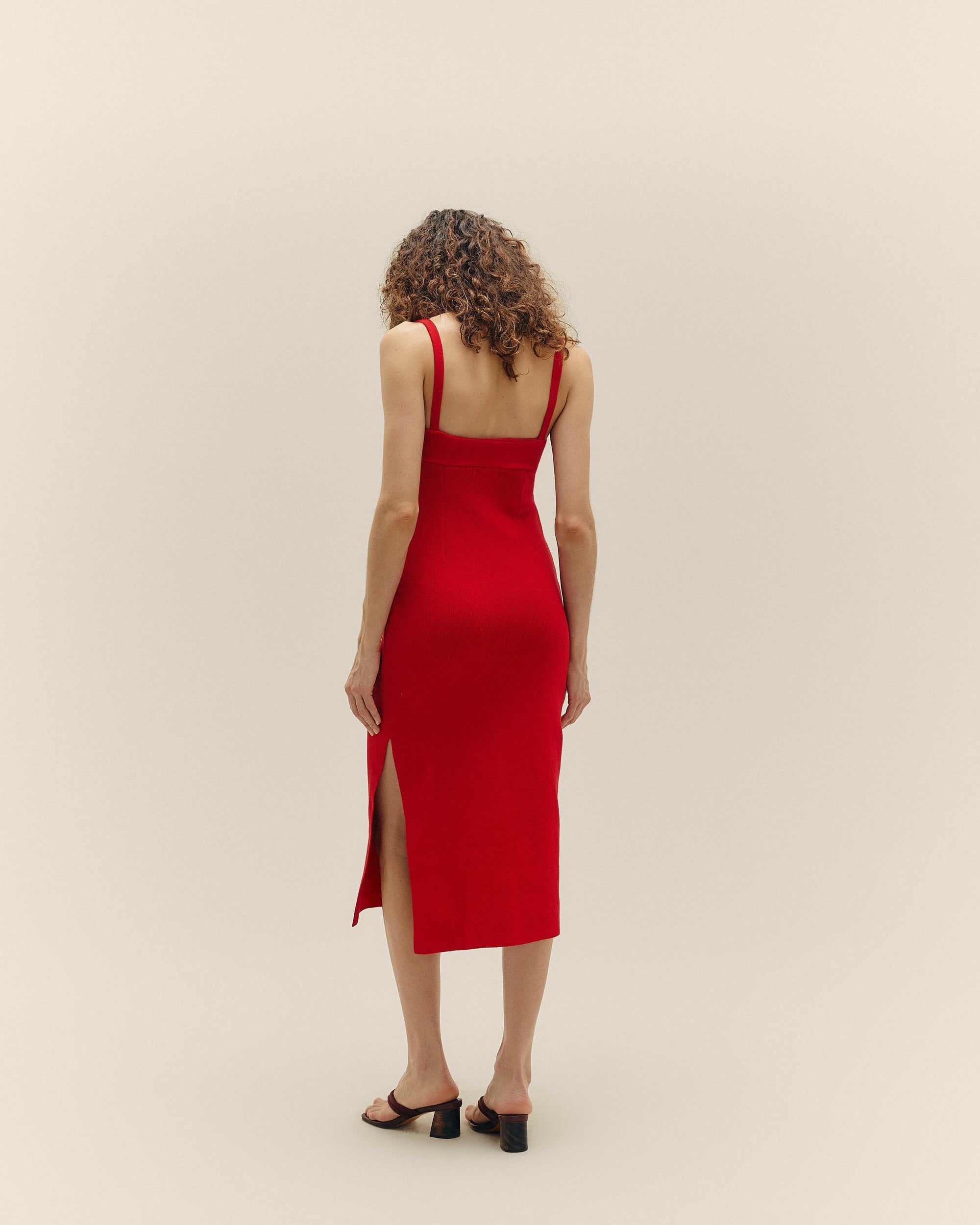 ABITO MONICA IN MAGLIA ROSSO