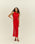 TWISTED KNIT RED SHIFT DRESS