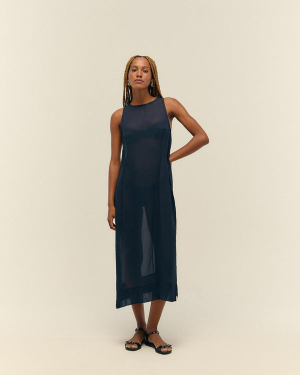 BARBARA DRESS DEEP BLUE