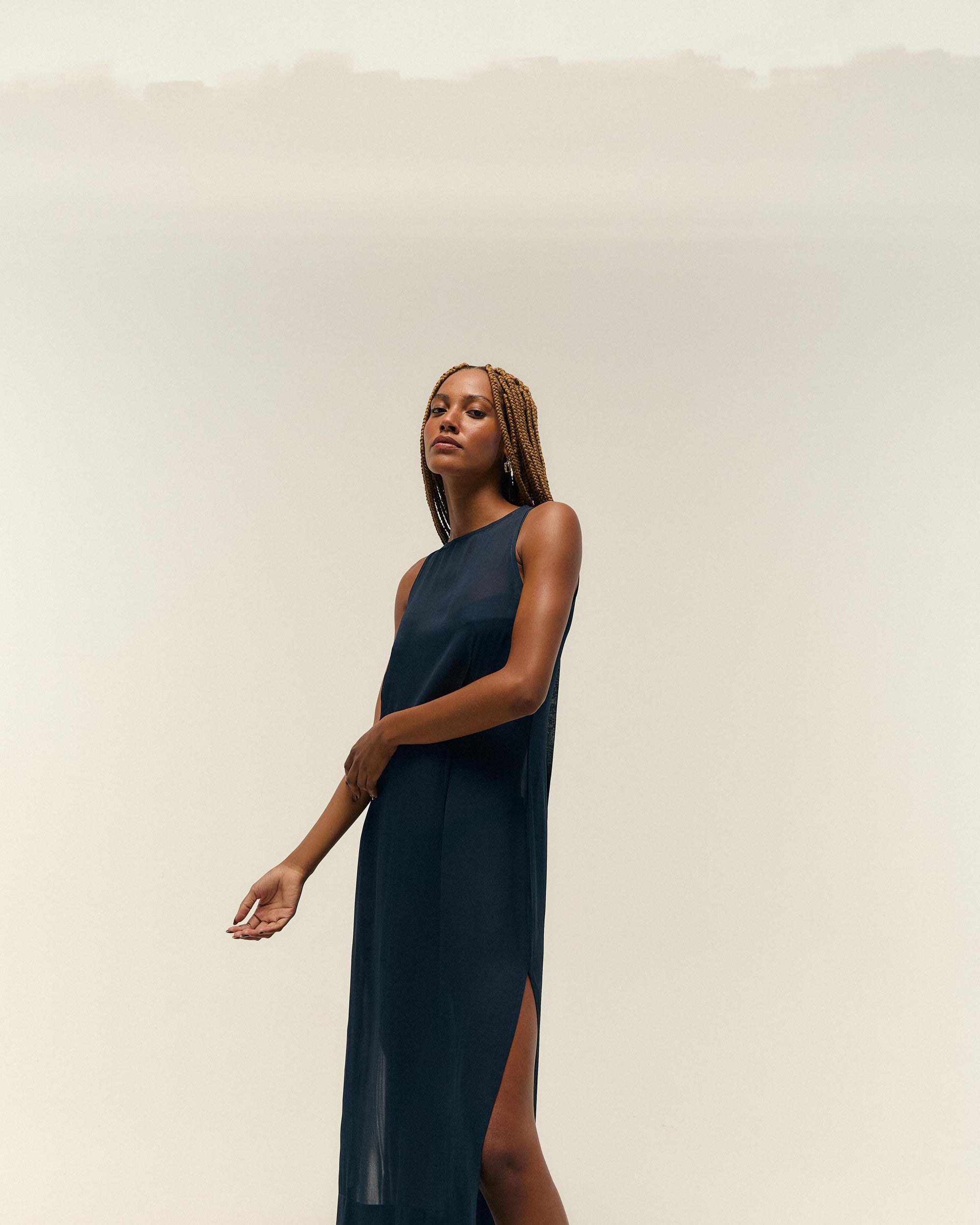 BARBARA DRESS DEEP BLUE