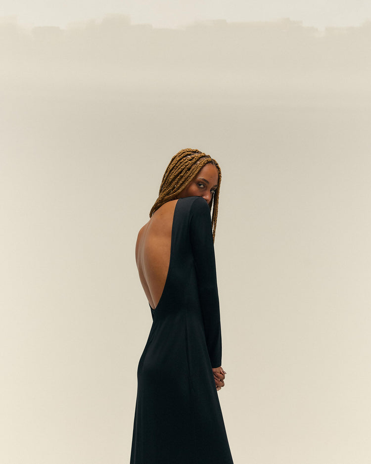 Vestido negro de los años 70