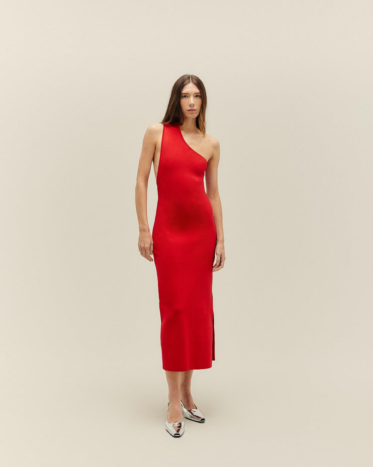 JULIANA KNIT DRESS - RED