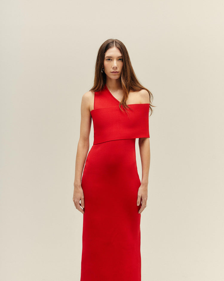 JULIANA KNIT DRESS - RED