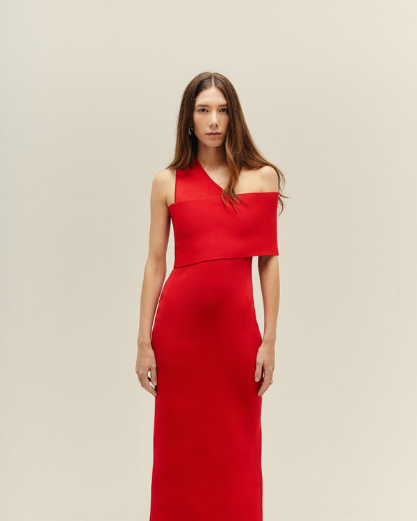 KNIT JULIANA DRESS RED