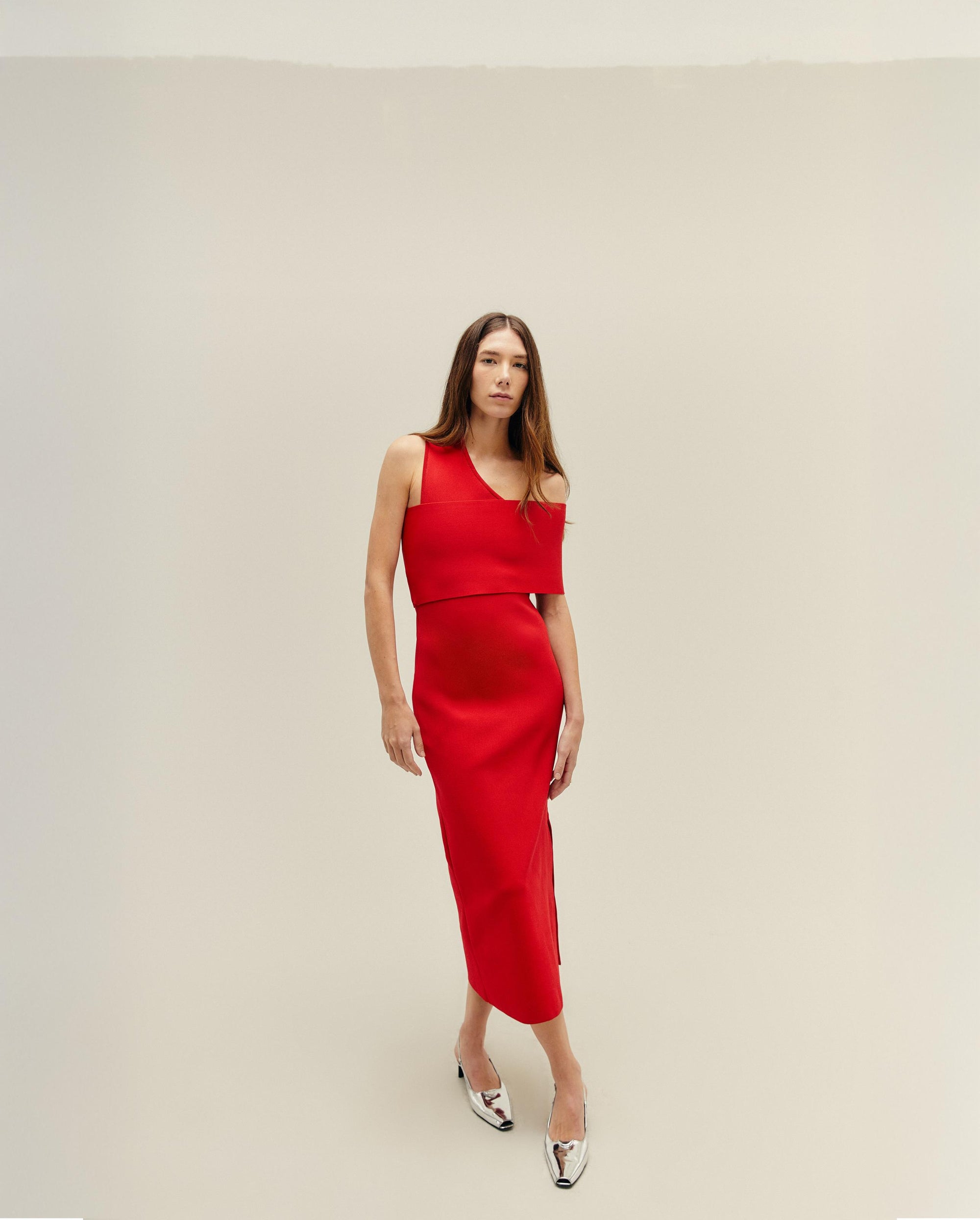 JULIANA KNIT DRESS - RED
