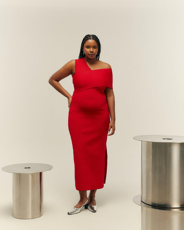 KNIT JULIANA DRESS RED