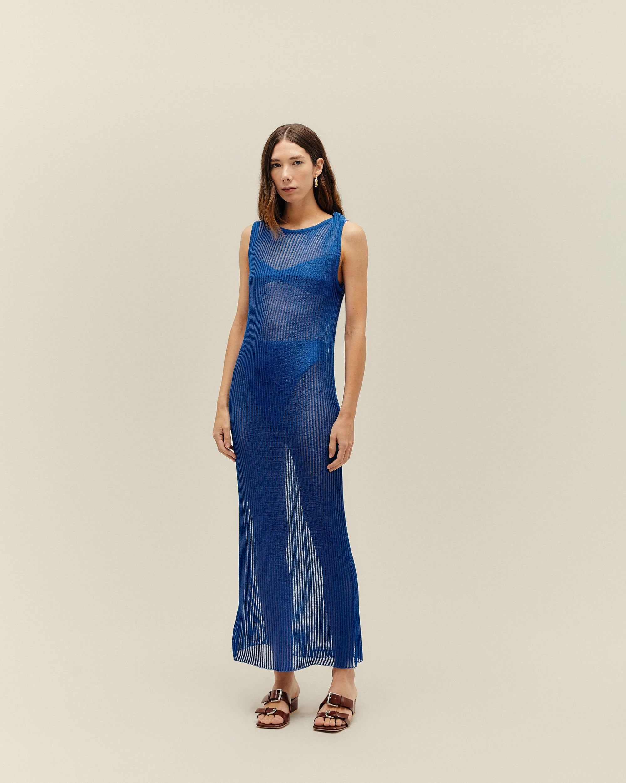 TWISTED KNIT DRESS IN COBALT BLUE – Haight