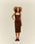 RIBBED GABI DRESS IN BROWN