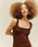 RIBBED GABI DRESS IN BROWN