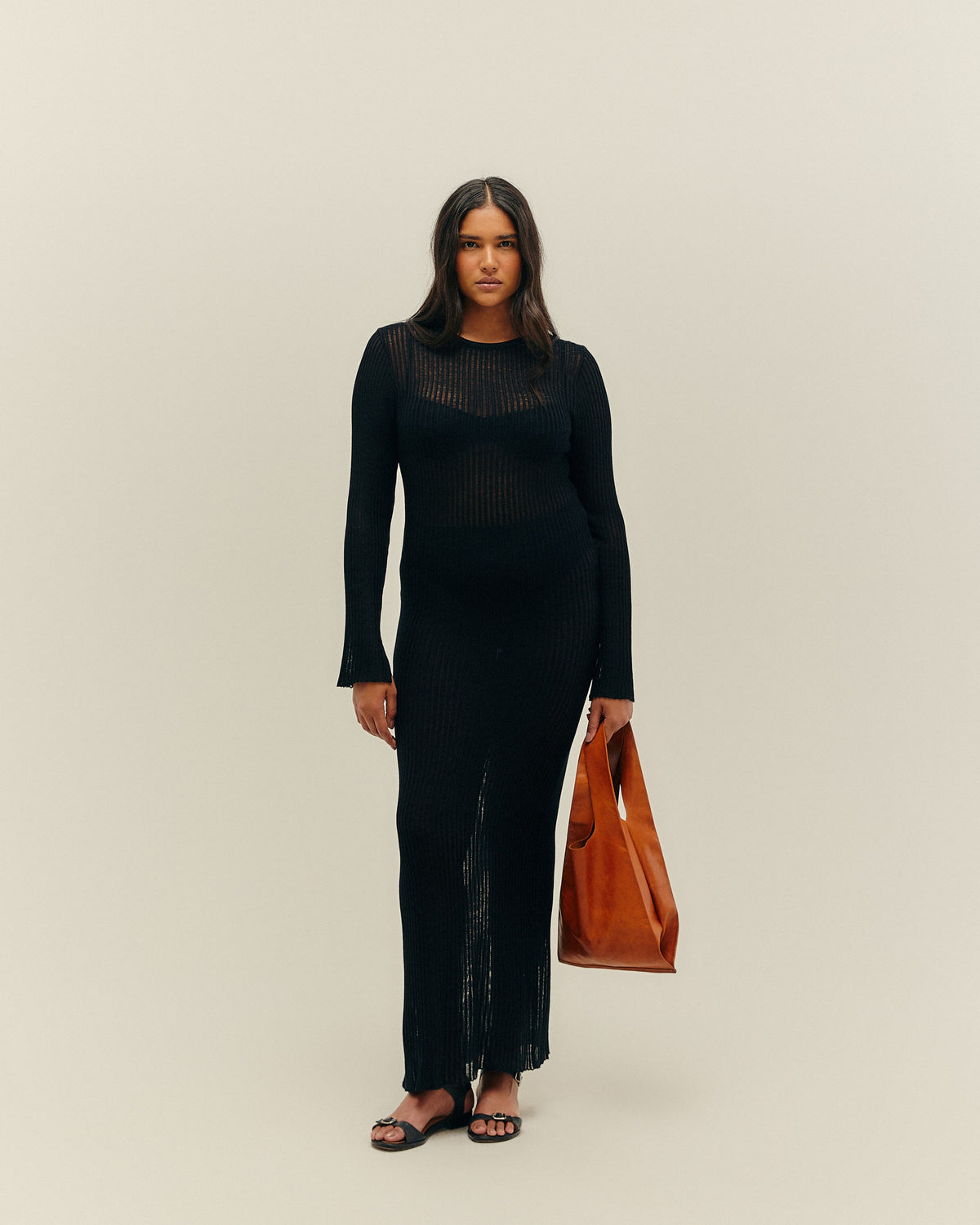RAFA KNIT DRESS BLACK