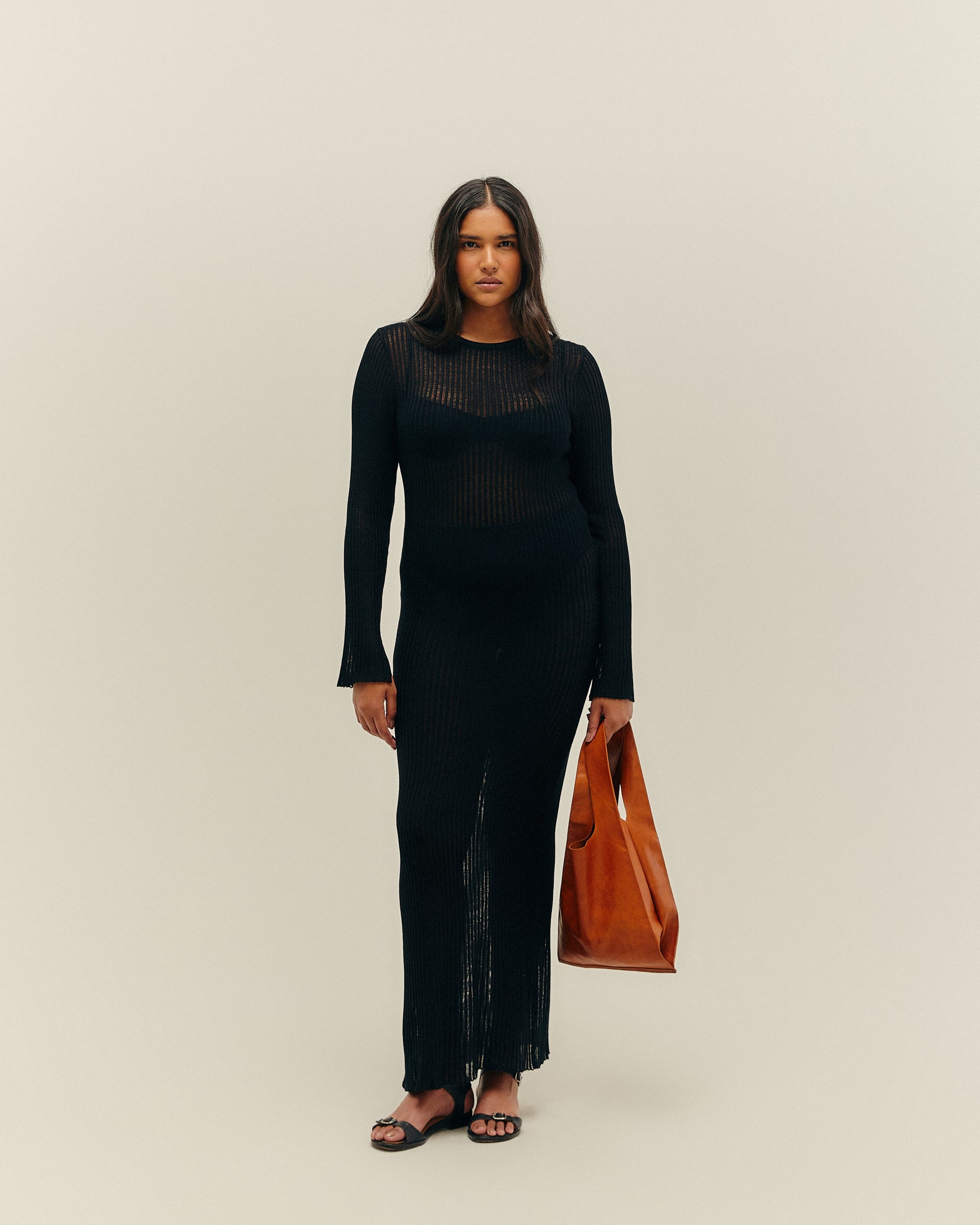RAFA KNIT DRESS BLACK