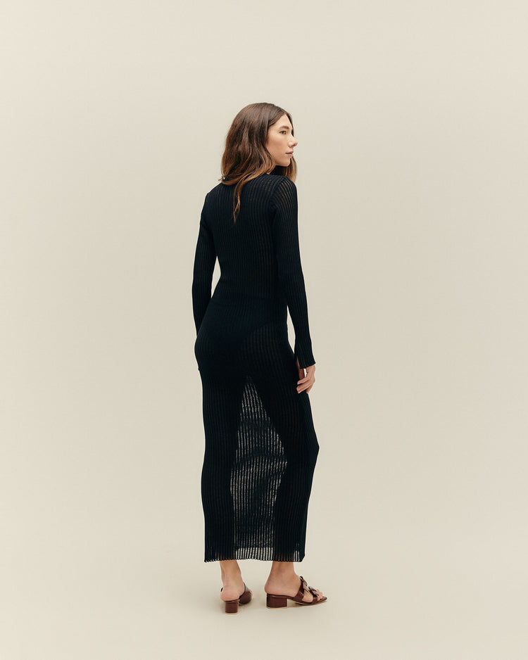 RAFA KNIT DRESS BLACK