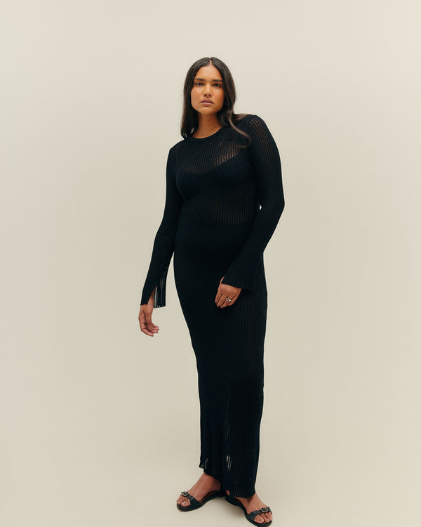 RAFA KNIT DRESS BLACK