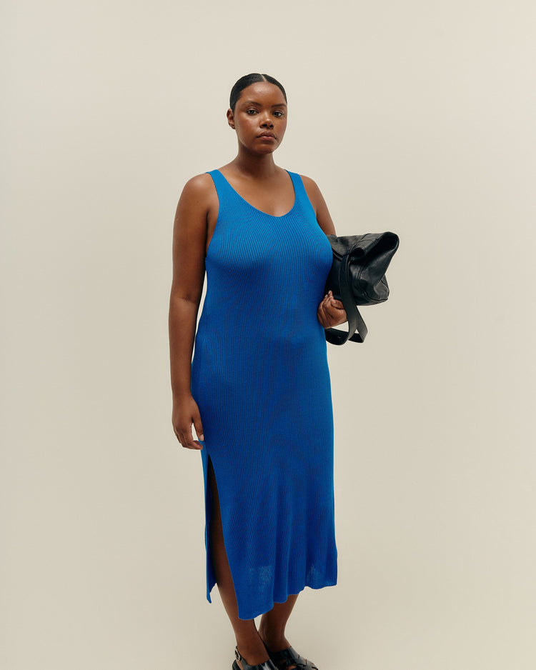 Vestido de punto BIA azul cobalto