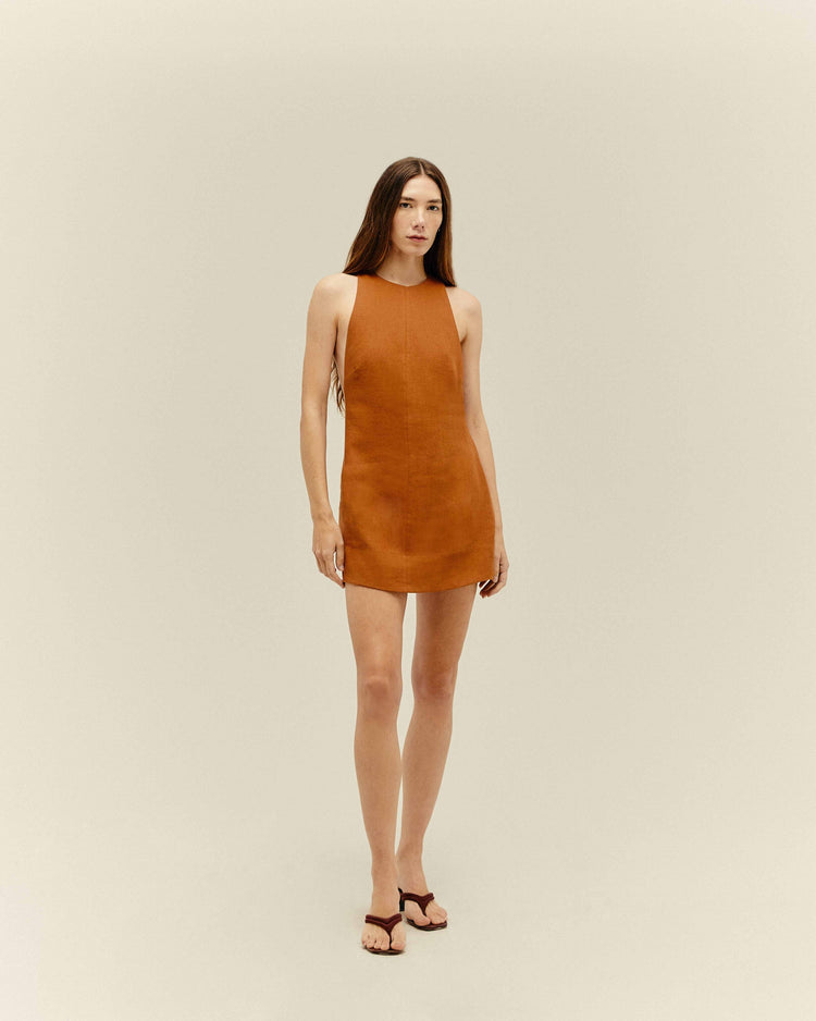 Vestido MINI IVA marrón medio