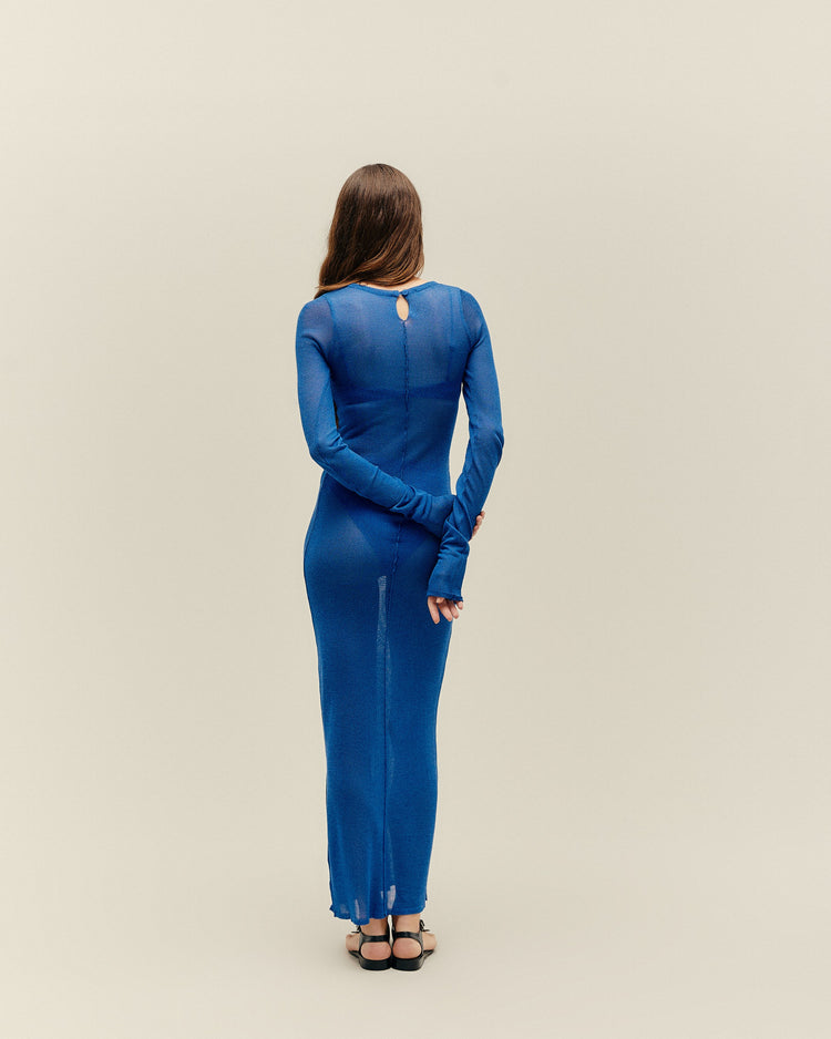 ABITO ISADORA IN MAGLIA BLU COBALTO