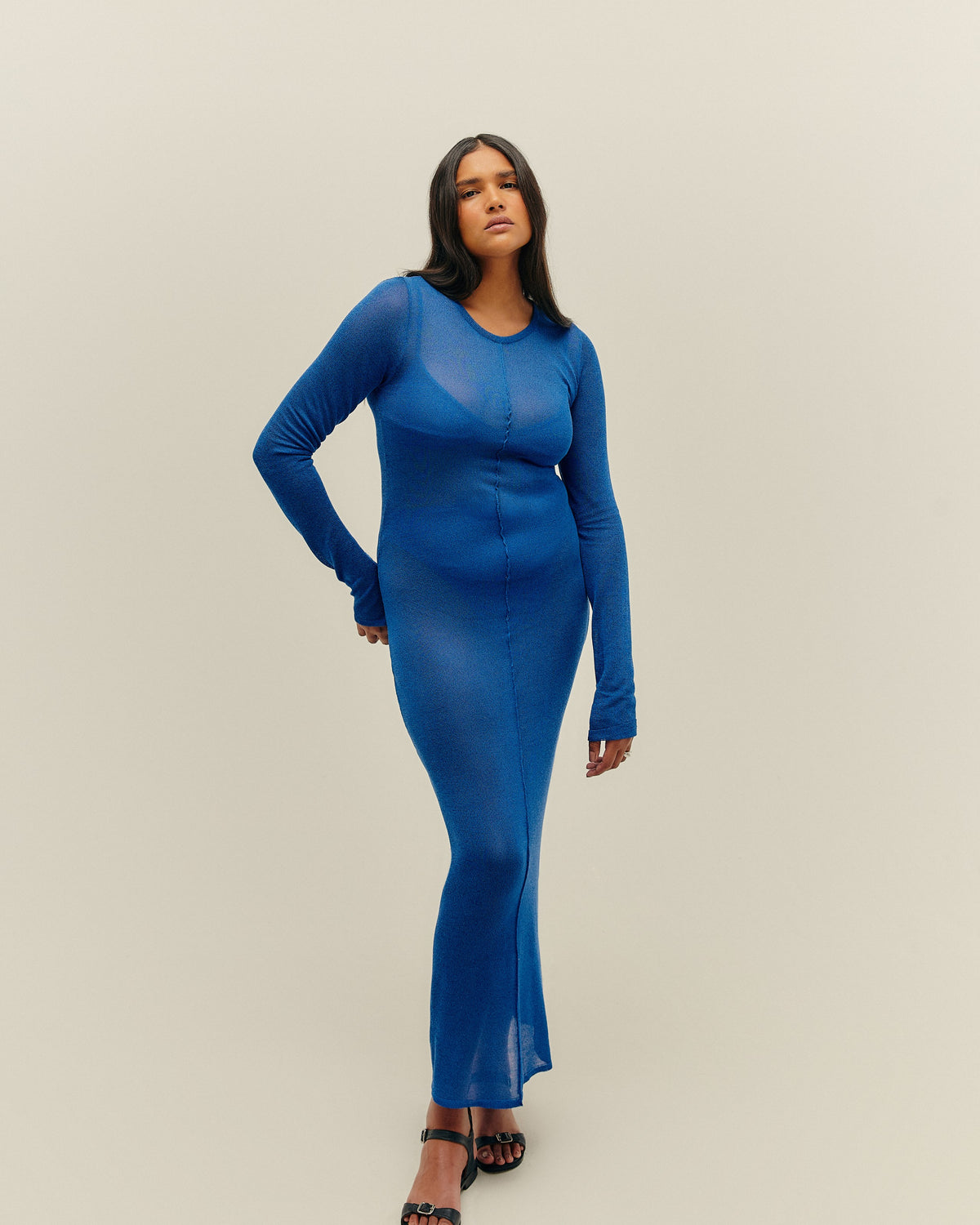 ABITO ISADORA IN MAGLIA BLU COBALTO