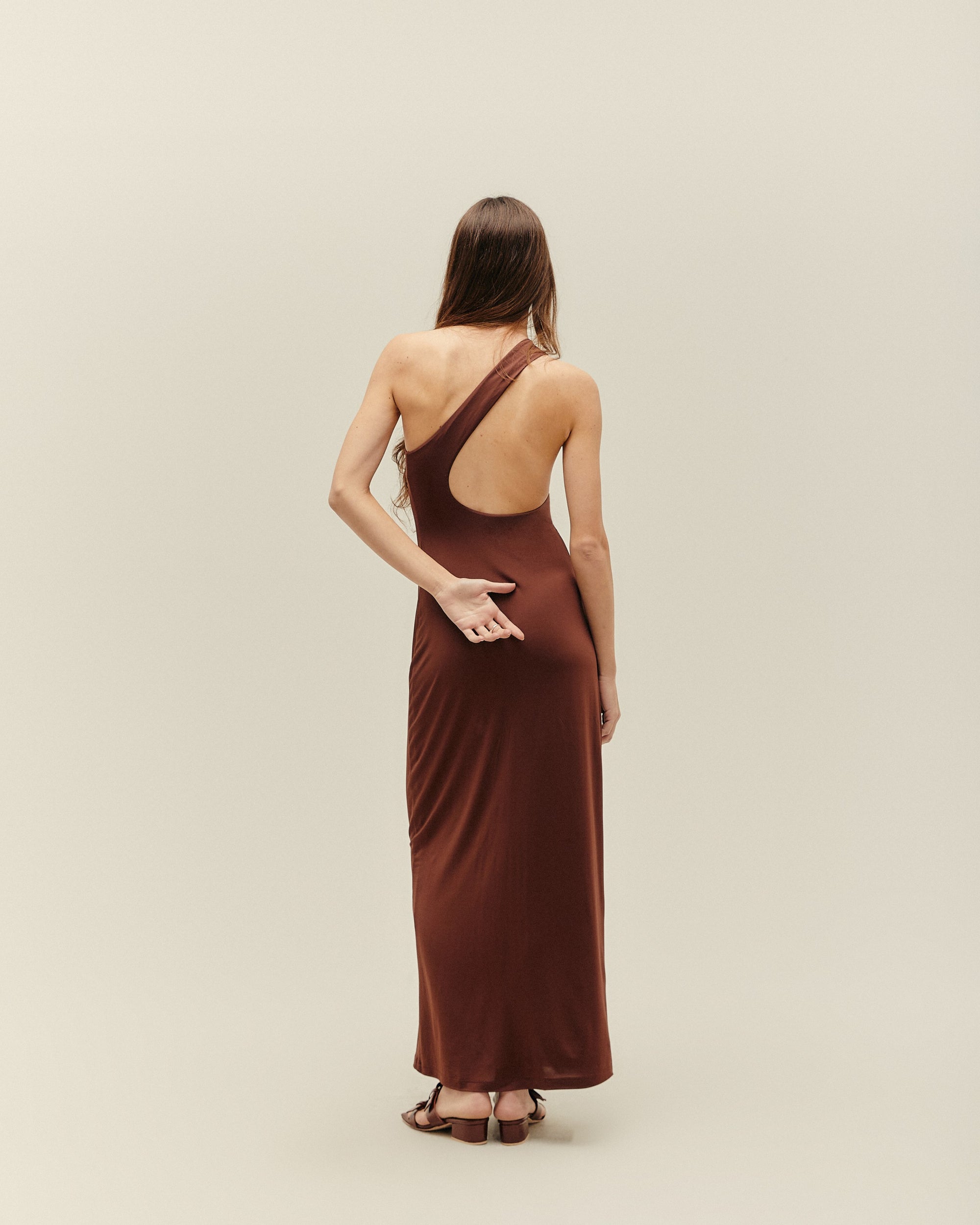 SOFIA DRESS, BROWN