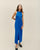 Cobalt Blue Front-Slit Dress